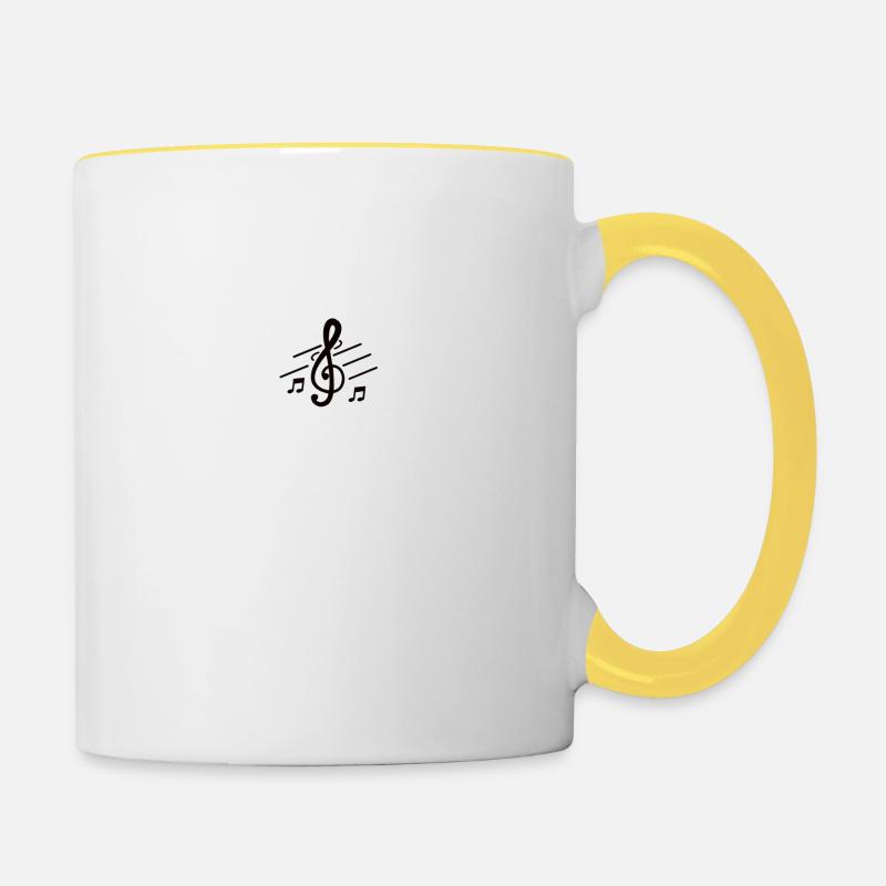 LA MUSIQUE DANS MON - Mug contrasté - blanc/jaune