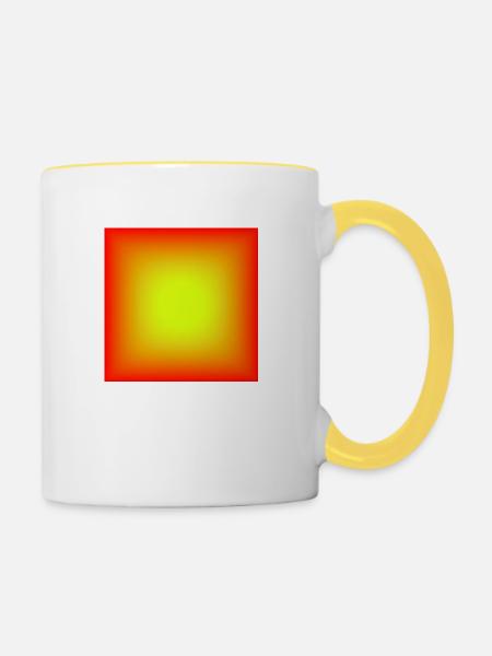 Muster - Tasse zweifarbig - Weiß/Gelb