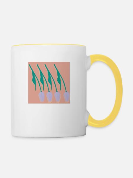 Tulpen - Tasse zweifarbig - Weiß/Gelb