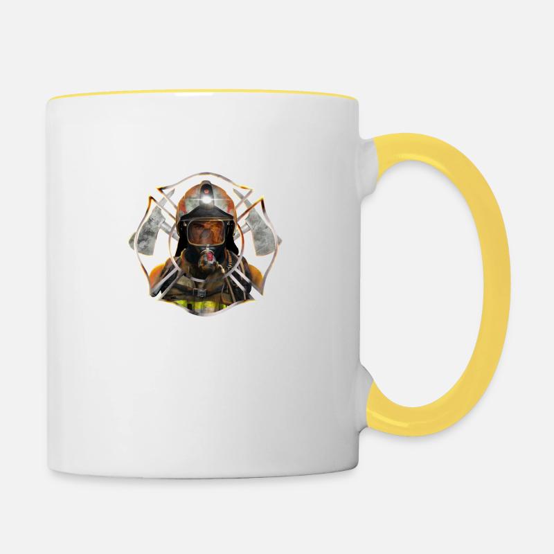 Firefighter Austria - Tasse zweifarbig - Weiß/Gelb