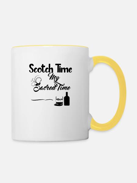 Scotch Time Design - Tasse zweifarbig - Weiß/Gelb