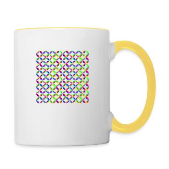 Muster - Tasse zweifarbig - Weiß/Gelb - Rechts