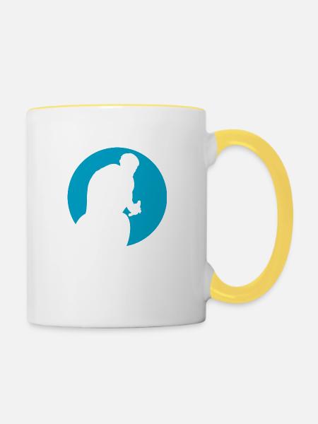 Fahrrad Biking Biker - Tasse zweifarbig - Weiß/Gelb