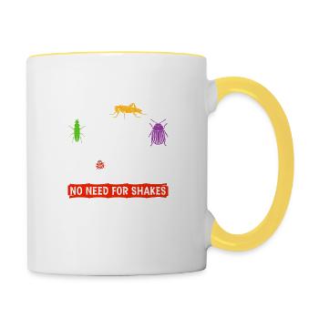 Entomophagy Bug Flour Baking Quote, Funny Insect - Tasse zweifarbig - Weiß/Gelb - Rechts