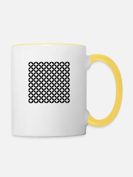 Muster - Tasse zweifarbig - Weiß/Gelb