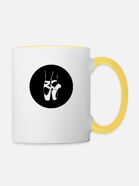 Dancing Dance Music - Tasse zweifarbig - Weiß/Gelb