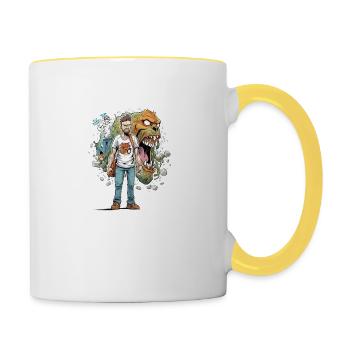 comic - Tasse zweifarbig - Weiß/Gelb - Rechts