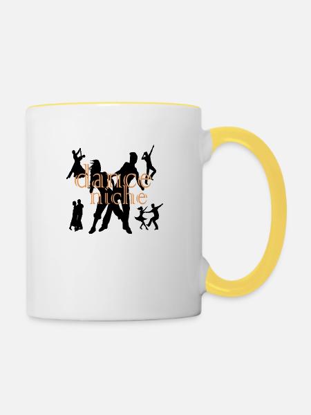Dancing Dance Music - Tasse zweifarbig - Weiß/Gelb