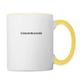 Kits Coeur blessée, pt. 2 - Mug contrasté - blanc/jaune - Droite