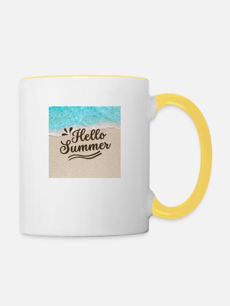 Hallo Sommer - Tasse zweifarbig - Weiß/Gelb