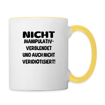 nicht verblendet - Tasse zweifarbig - Weiß/Gelb - Rechts