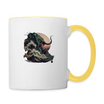 léviathan - Mug contrasté - blanc/jaune - Droite
