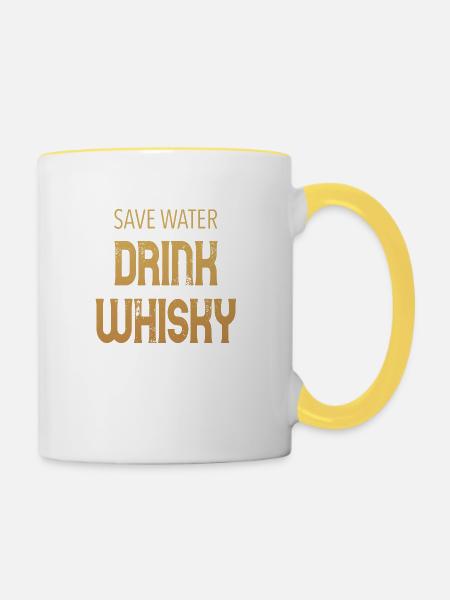 WHISKY - Tasse zweifarbig - Weiß/Gelb