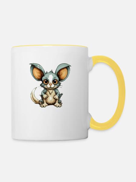 Zako der Streuer - Tasse zweifarbig - Weiß/Gelb