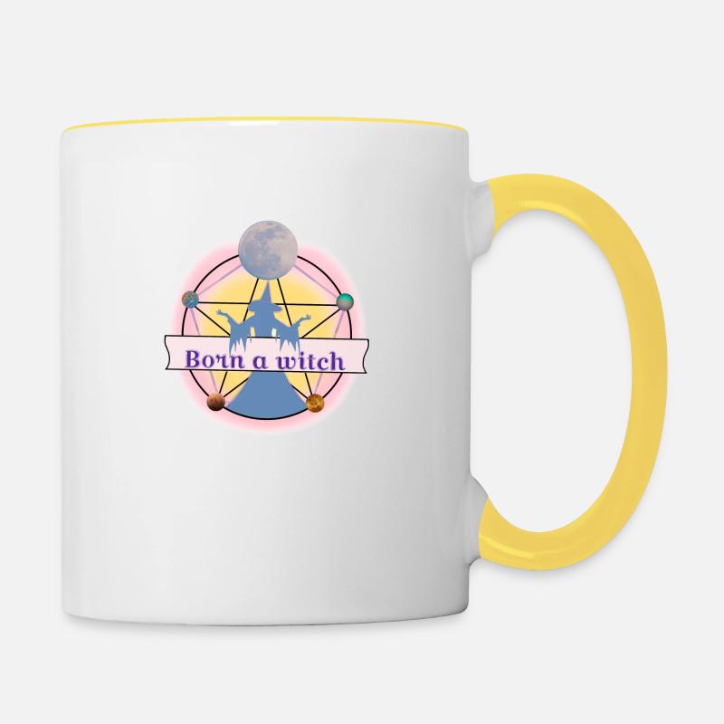 Born a witch - Tasse zweifarbig - Weiß/Gelb