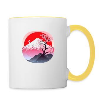 Japan Fuji - Contrasting Mug - white/yellow - Right