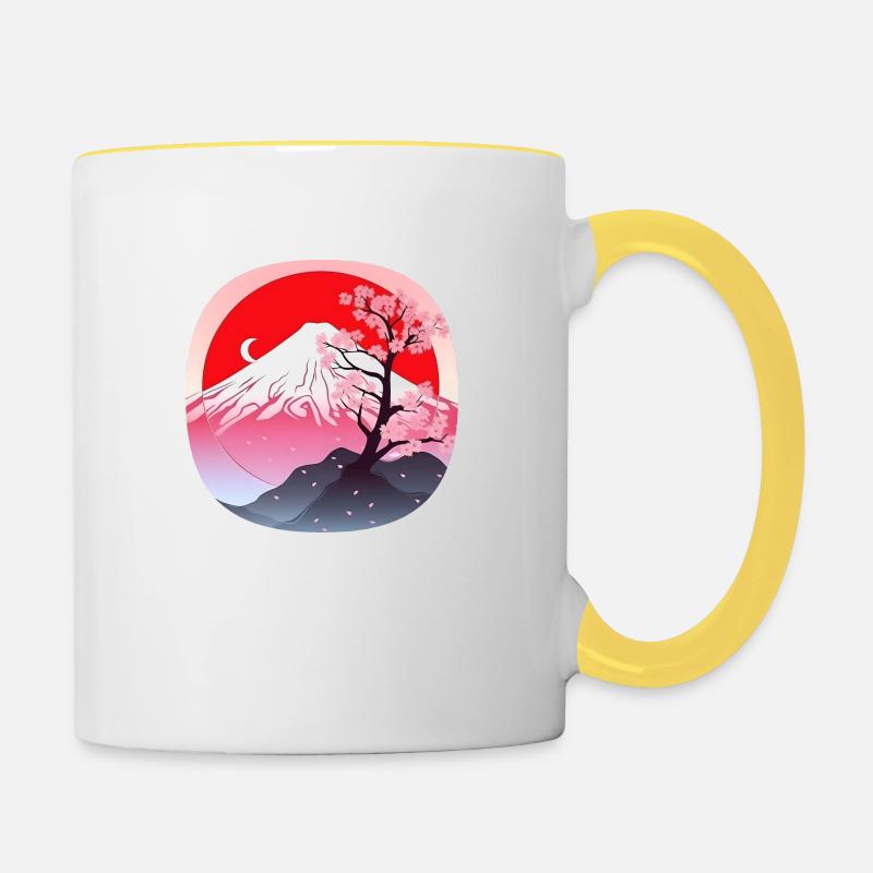 Japan Fuji - Contrasting Mug - white/yellow