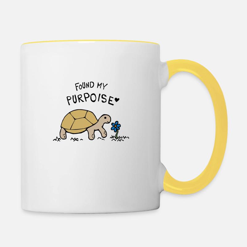 Found My Purpoise Tortoise - Contrasting Mug - white/yellow
