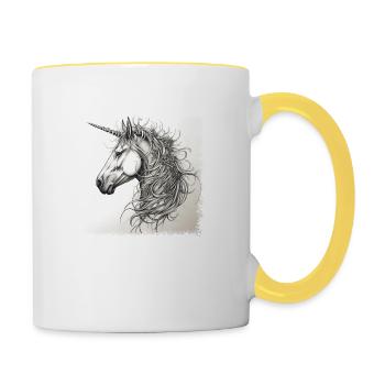cool idée cadeau cadeau happy idée de cadeau - Mug contrasté - blanc/jaune - Droite