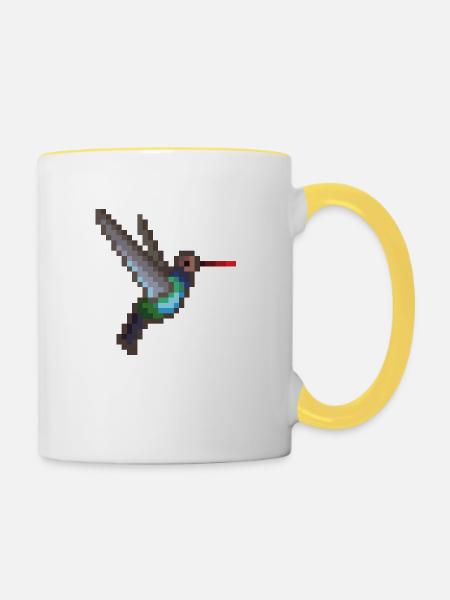 Vogel - Tasse zweifarbig - Weiß/Gelb