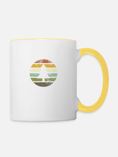 Retro-Kiefer - Tasse zweifarbig - Weiß/Gelb