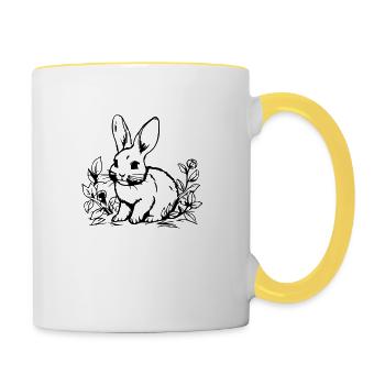 niedlich - Tasse zweifarbig - Weiß/Gelb - Rechts