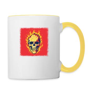 birthday present idea bubble tea time joke - Tasse zweifarbig - Weiß/Gelb - Rechts