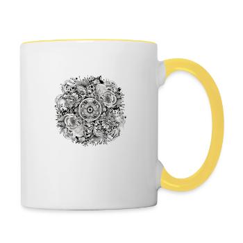 Mandala Zen n°2 - Contrasting Mug - white/yellow - Right