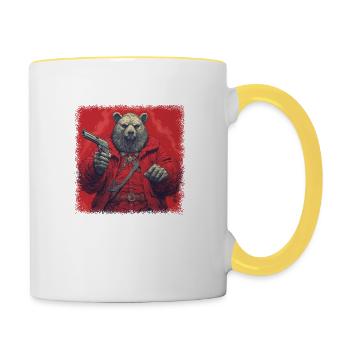 Présenter une citation drôle Joyeux Panda Mammifère Drôle - Mug contrasté - blanc/jaune - Droite