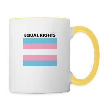 Gleichberechtigung - Transgender-Flagge - Trans Pride - Tasse zweifarbig - Weiß/Gelb - Rechts