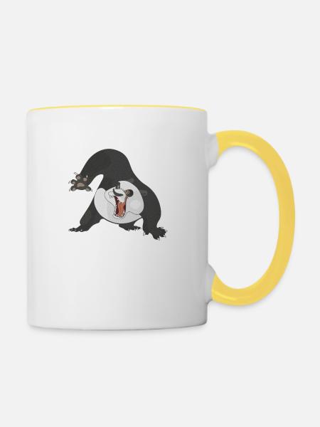 Panda - Tasse zweifarbig - Weiß/Gelb