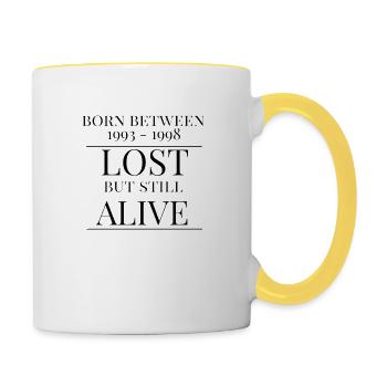 Lost but still alive - Tasse zweifarbig - Weiß/Gelb - Rechts