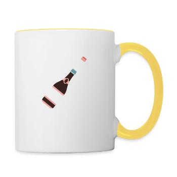 Geburtstag - Tasse zweifarbig - Weiß/Gelb - Rechts