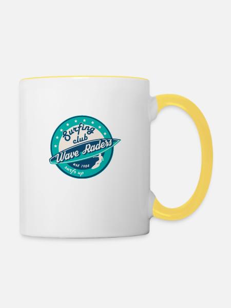 Wassersport - Tasse zweifarbig - Weiß/Gelb