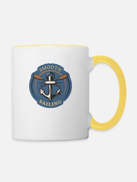 Wassersport - Tasse zweifarbig - Weiß/Gelb