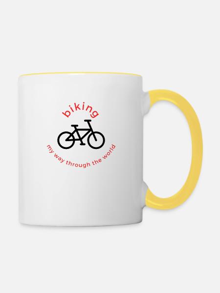 Biking - Tasse zweifarbig - Weiß/Gelb