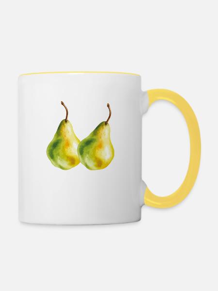 birne 2 - Tasse zweifarbig - Weiß/Gelb