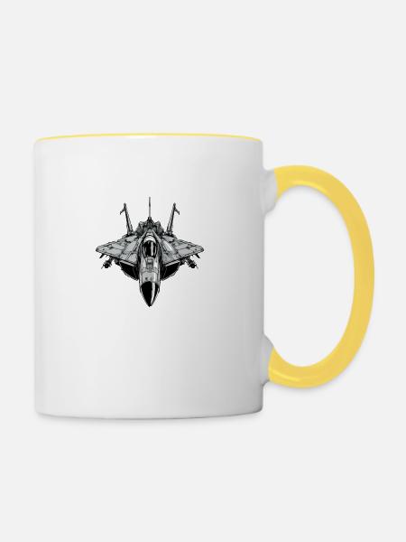 Schnelles Griffon-Flugzeug - Tasse zweifarbig - Weiß/Gelb