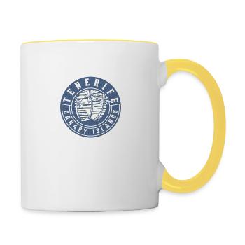 Teneriffa Kanarische Inseln Sonnenuntergang - Tasse zweifarbig - Weiß/Gelb - Rechts