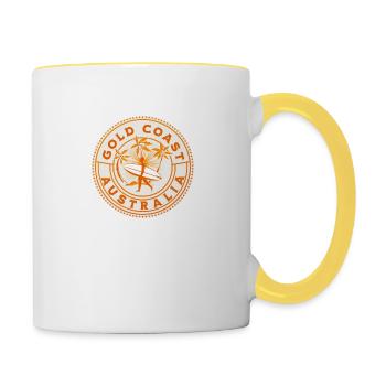 Gold Coast Australien Jahrgang - Tasse zweifarbig - Weiß/Gelb - Rechts