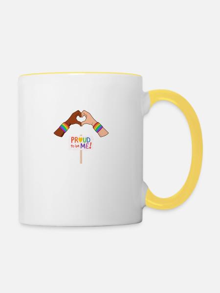 Proud to be ME! - Tasse zweifarbig - Weiß/Gelb