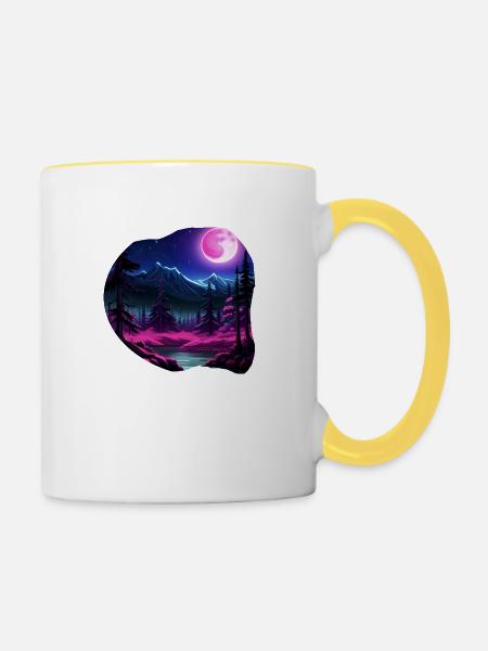 Vollmondnatur - Tasse zweifarbig - Weiß/Gelb