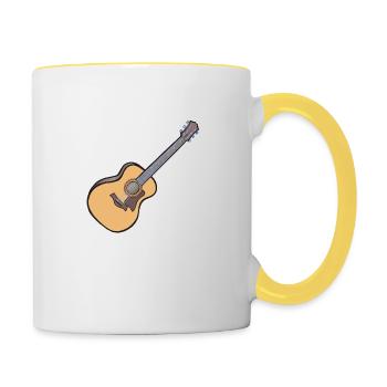 Acoustic Guitar - Contrasting Mug - white/yellow - Right