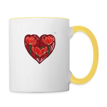 Valentine's Day composition #1 - Contrasting Mug - white/yellow - Right
