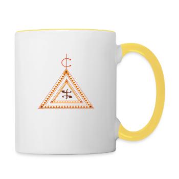 design berbère amazigh kabyle - Mug contrasté - blanc/jaune - Droite
