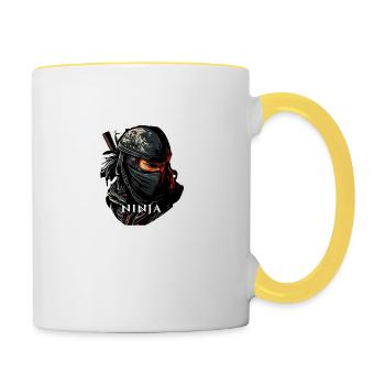 L'ombre du ninja - Mug contrasté - blanc/jaune - Droite