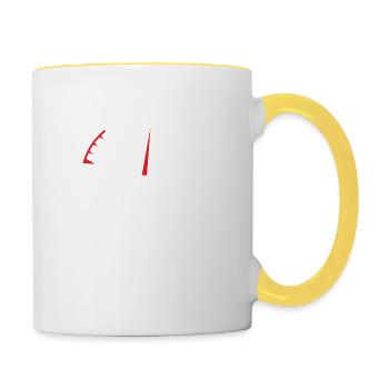 Maman papa bébé assortis - Mug contrasté - blanc/jaune - Droite
