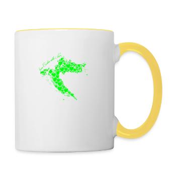 Kroatien hrvatska kroatien hrv reisen europa zagreb - Tasse zweifarbig - Weiß/Gelb - Rechts