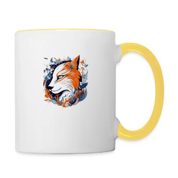Bayo le renard - Mug contrasté - blanc/jaune - Droite