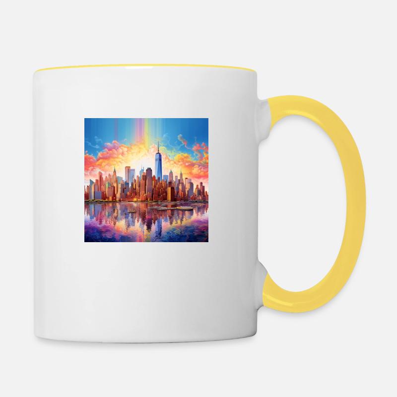 icecrusher New YorkSkyline Cartographic - Mug contrasté - blanc/jaune
